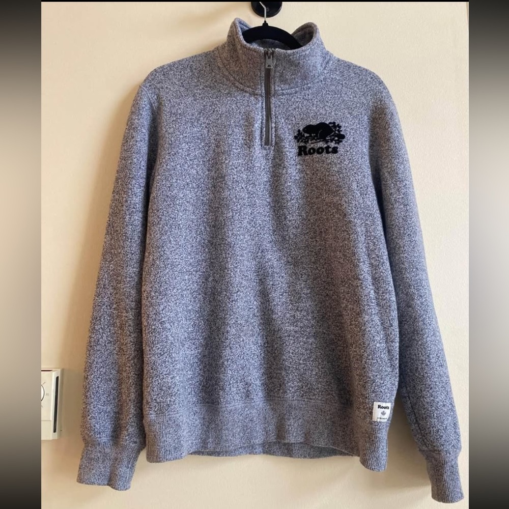 Roots Salt & Pepper Quarter/Half Zip size small